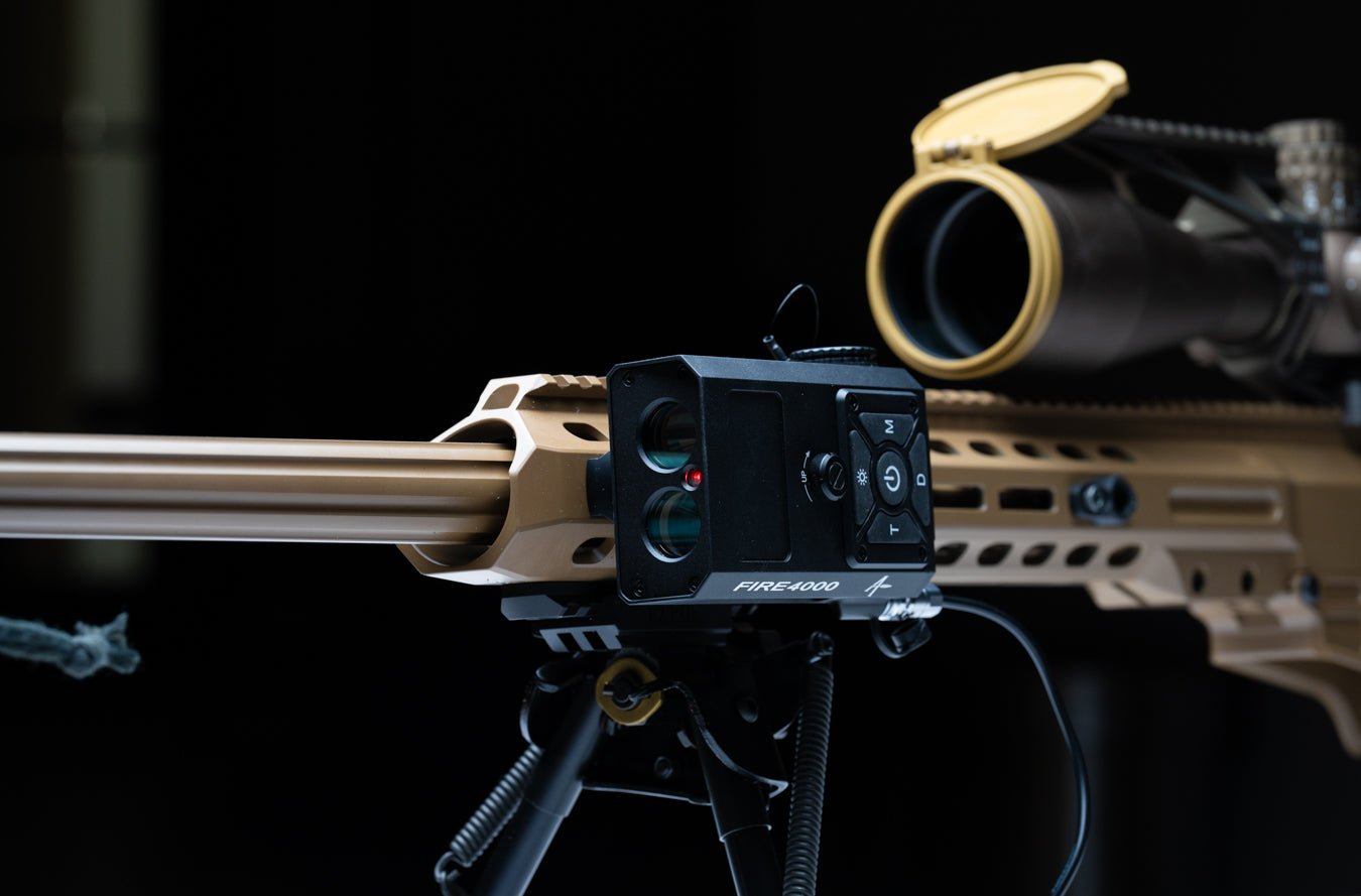 Rifle Mounted Side View of the Tango FIRE4000 mounted to a Picatinny rail